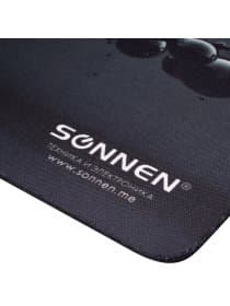 Коврик для мыши SONNEN "DROPS", резина + ткань, 220х180х3 мм, 513290