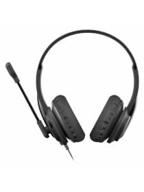 Наушники с микрофоном (гарнитура) A4TECH HU-10, проводные, 2 м, USB, черные, 1611400