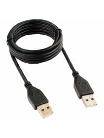 Кабель USB 2.0 AM-AM, 1,8 м, CABLEXPERT, двойной экран, медь, Pro, черный, пакет, CCP-USB2-AMAM-6