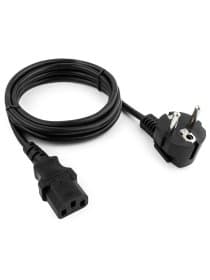Кабель питания 1,8 м, CABLEXPERT, Schuko-C13, 3x0,5 мм2, 6 A, с заземлением, черный, PC-186