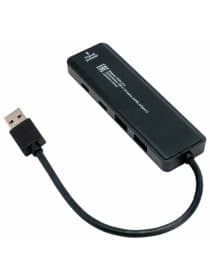 Хаб USB 3.1, 2хUSB, 2хType-C, с дополнительным питанием (Type-C), кабель USB 19 см, черный, GEMBIRD UHB-C415