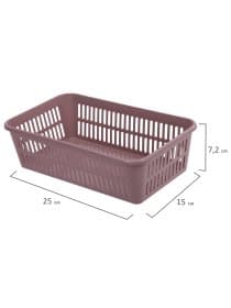 Корзинка 2 литра универсальная, 7,2х25х15 см, для хранения, пластик, ассорти, 331, 433310065