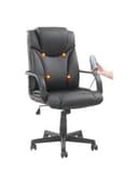 Кресло офисное BRABIX "Relax MS-001", 4 массажных модуля, экокожа, черное, 532519