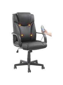 Кресло офисное BRABIX "Relax MS-001", 4 массажных модуля, экокожа, черное, 532519
