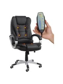 Кресло офисное BRABIX "Comfort MS-003", 6 массажных модулей, экокожа, черное, 532521