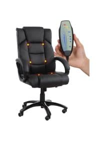 Кресло офисное BRABIX "Bliss MS-004", 6 массажных модулей, экокожа, черное, 532522