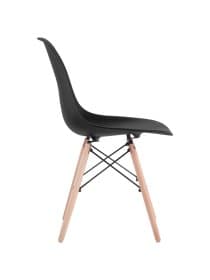 Стулья BRABIX "Eames CF-010", КОМПЛЕКТ 4 шт., пластик черный, опоры дерево/металл, 532631