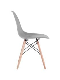 Стулья BRABIX "Eames CF-010", КОМПЛЕКТ 4 шт., пластик серый, опоры дерево/металл, 532632