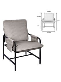 Кресло BRABIX "Gentle LC-300", ЛОФТ, пружинный блок, ткань велсофт (плюш), серое, 533142