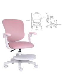 Кресло детское с подставкой для ног BRABIX "Sky MG-206", велюр, розовое, 533154