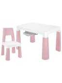 Стол детский + стул BRABIX KIDS CS-003, 2-7 лет, пластик белый + розовый, 533291