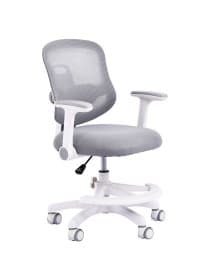 Кресло детское с подставкой для ног BRABIX KIDS "MG-215", сетка/ткань TW, серое, 533313