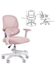 Кресло детское с подставкой для ног BRABIX KIDS "MG-220", сетка/ткань TW, розовое, 533314