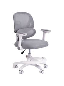 Кресло детское с подставкой для ног BRABIX KIDS "MG-220", сетка/ткань TW, серое, 533315