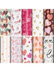 Бумага упаковочная подарочная мелованная "Love Story", 70x100 см, 10 дизайнов ассорти, ЗОЛОТАЯ СКАЗКА, 591916