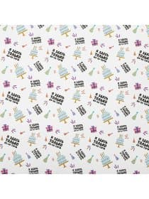 Бумага упаковочная подарочная мелованная "Funny Notes", 70x100 см, 10 дизайнов ассорти, ЗОЛОТАЯ СКАЗКА, 591919
