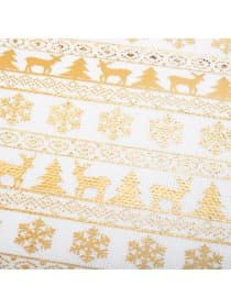 Подарочный мешок (1 шт.) новогодний, дизайн в виде ЗИМНЕГО ЛЕСА, 30х45 см, под лён, фольга, ЗОЛОТАЯ СКАЗКА, 592536