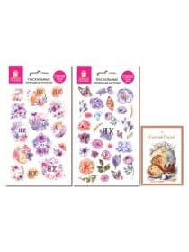 Переводные картинки для яиц, НАБОР №1, 2 листа 20x11 см, открытка, ЗОЛОТАЯ СКАЗКА, 592650