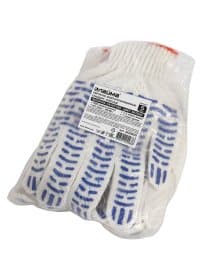 Перчатки хлопчатобумажные, КОМПЛЕКТ 5 ПАР, 7,5 класс, 46-48 г, 166 текс, ПВХ волна, LAIMA "СТАНДАРТ", БЕЛЫЕ, 600800