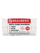 Нить лавсановая для прошивки документов, БЕЛАЯ, диаметр 1 мм, длина 1000 м, ЛШ 210, BRAUBERG, 601578