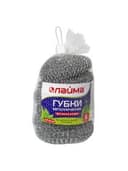 Губки (мочалки) металлические, сетчатые, 6х15 г, КОМПЛЕКТ 6 шт., для посуды, гриля, плиты, LAIMA, 603103