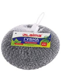 Губка (мочалка) металлическая, сетчатая, 100 г, БОЛЬШАЯ (XXL), для посуды, гриля, плиты, LAIMA, 603106