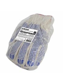 Перчатки хлопчатобумажные, КОМПЛЕКТ 5 пар, 10 класс, 40-42 г, 116 текс, ПВХ-точка, LAIMA "ЛЮКС", БЕЛЫЕ, 604469