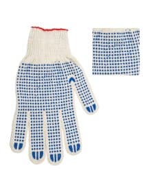 Перчатки хлопчатобумажные, КОМПЛЕКТ 5 пар, 10 класс, 40-42 г, 116 текс, ПВХ-точка, LAIMA "ЛЮКС", БЕЛЫЕ, 604469