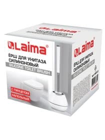 Ершик для унитаза силиконовый STANDART TYPE (овальный) напольный, с пинцетом, LAIMA, 608132