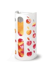 Держатель контейнер корзина APPLE для пакетов, мешков, бахил, 37,5х16х13 см, белый, LAIMA, 608368