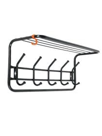 Вешалка настенная с полкой "ВСП6", 265х600х220 мм, 5 крючков, металл, черная, ВСП 6 Ч