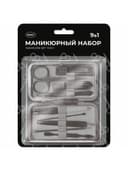 Универсальный набор для маникюра и педикюра 9 в 1 в футляре, MINI, черный карбон, блистер, WBZ (ВБЗ), 609496