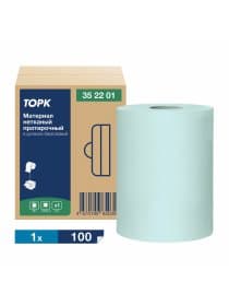 Протирочный нетканый материал TORK Advanced, 253 листа в рулоне, 39,5х27,6 см, бирюзовый, 352201