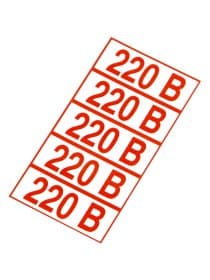 Знак электробезопасности "Указатель напряжения 220 В", КОМПЛЕКТ 20 штук, 20х50 мм, пленка, Z05