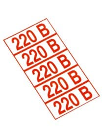 Знак электробезопасности "Указатель напряжения 220 В", КОМПЛЕКТ 20 штук, 20х50 мм, пленка, Z05