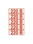 Знак электробезопасности "Указатель напряжения 220 В", КОМПЛЕКТ 20 штук, 20х50 мм, пленка, Z05