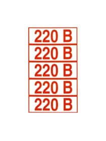 Знак электробезопасности "Указатель напряжения 220 В", КОМПЛЕКТ 20 штук, 20х50 мм, пленка, Z05