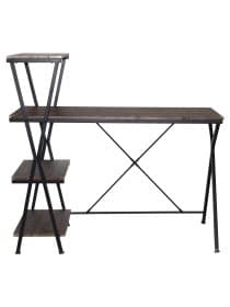 Стол на металлокаркасе BRABIX "LOFT CD-004", 1200х535х1110 мм, 3 полки, цвет морёный дуб, 641218
