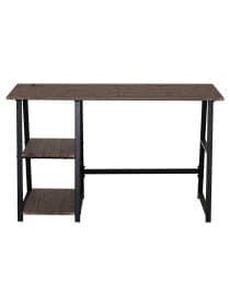 Стол на металлокаркасе BRABIX "LOFT CD-006", 1200х500х730 мм, 2 полки, цвет морёный дуб, 641224