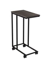 Стол журнальный BRABIX "LOFT CT-001", 450х250х680 мм, на колёсах, металлический каркас, цвет морёный дуб, 641859