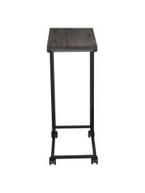 Стол журнальный BRABIX "LOFT CT-001", 450х250х680 мм, на колёсах, металлический каркас, цвет морёный дуб, 641859