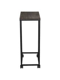 Стол журнальный BRABIX "LOFT CT-001", 450х250х680 мм, на колёсах, металлический каркас, цвет морёный дуб, 641859