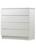 Комод BRABIX "Scandi CM-001", 750х330х730 мм, 4 ящика, ЛДСП, белый, 641900, ЦБ013659 -1
