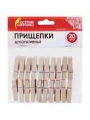 Прищепки декоративные "Классика", 20 штук, 3,5 см, дерево, ОСТРОВ СОКРОВИЩ, 661288