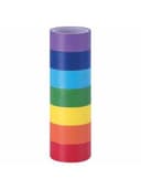 Клейкие WASHI-ленты для декора РАДУЖНЫЕ, однотонные, 15 мм х 3 м, 7 цветов, рисовая бумага, ОСТРОВ СОКРОВИЩ, 661702