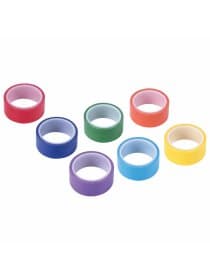 Клейкие WASHI-ленты для декора РАДУЖНЫЕ, однотонные, 15 мм х 3 м, 7 цветов, рисовая бумага, ОСТРОВ СОКРОВИЩ, 661702