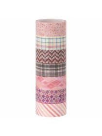 Клейкие WASHI-ленты для декора ОТТЕНКИ РОЗОВОГО, 15 мм х 3 м, 7 цветов, рисовая бумага, ОСТРОВ СОКРОВИЩ, 661704