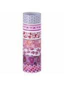 Клейкие WASHI-ленты для декора "СЕРДЦА", 15 мм х 3 м, 7 цветов, рисовая бумага, ОСТРОВ СОКРОВИЩ, 661708