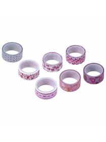 Клейкие WASHI-ленты для декора "СЕРДЦА", 15 мм х 3 м, 7 цветов, рисовая бумага, ОСТРОВ СОКРОВИЩ, 661708