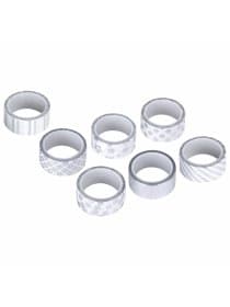 Клейкие WASHI-ленты для декора с фольгой СЕРЕБРИСТЫЕ, 15 мм х 3 м, 7 шт., рисовая бумага, ОСТРОВ СОКРОВИЩ, 661713